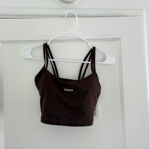 FORM Brown Crop Tank Top